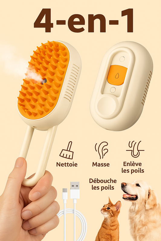 Brosse à vapeur pour animaux