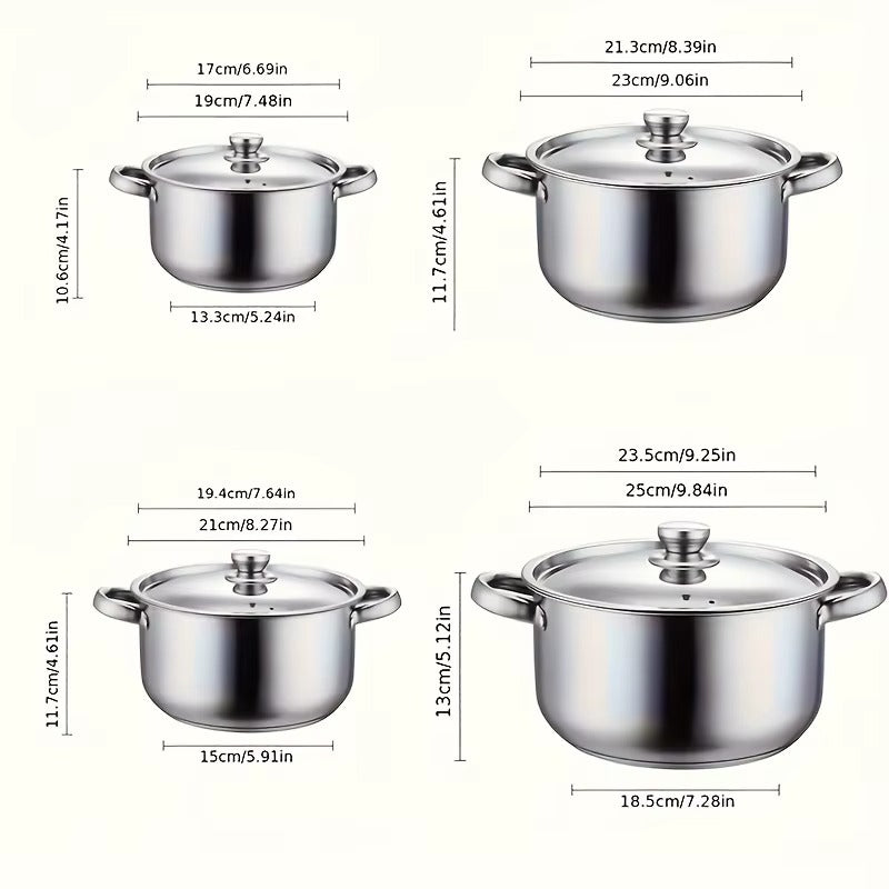 Ensemble de casseroles en acier inoxydable